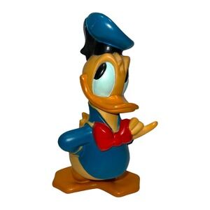 Vintage Walt Disney Donald Duck Coin Bank Piggy Bank Illco Rubber 12"‎ W/Stopper